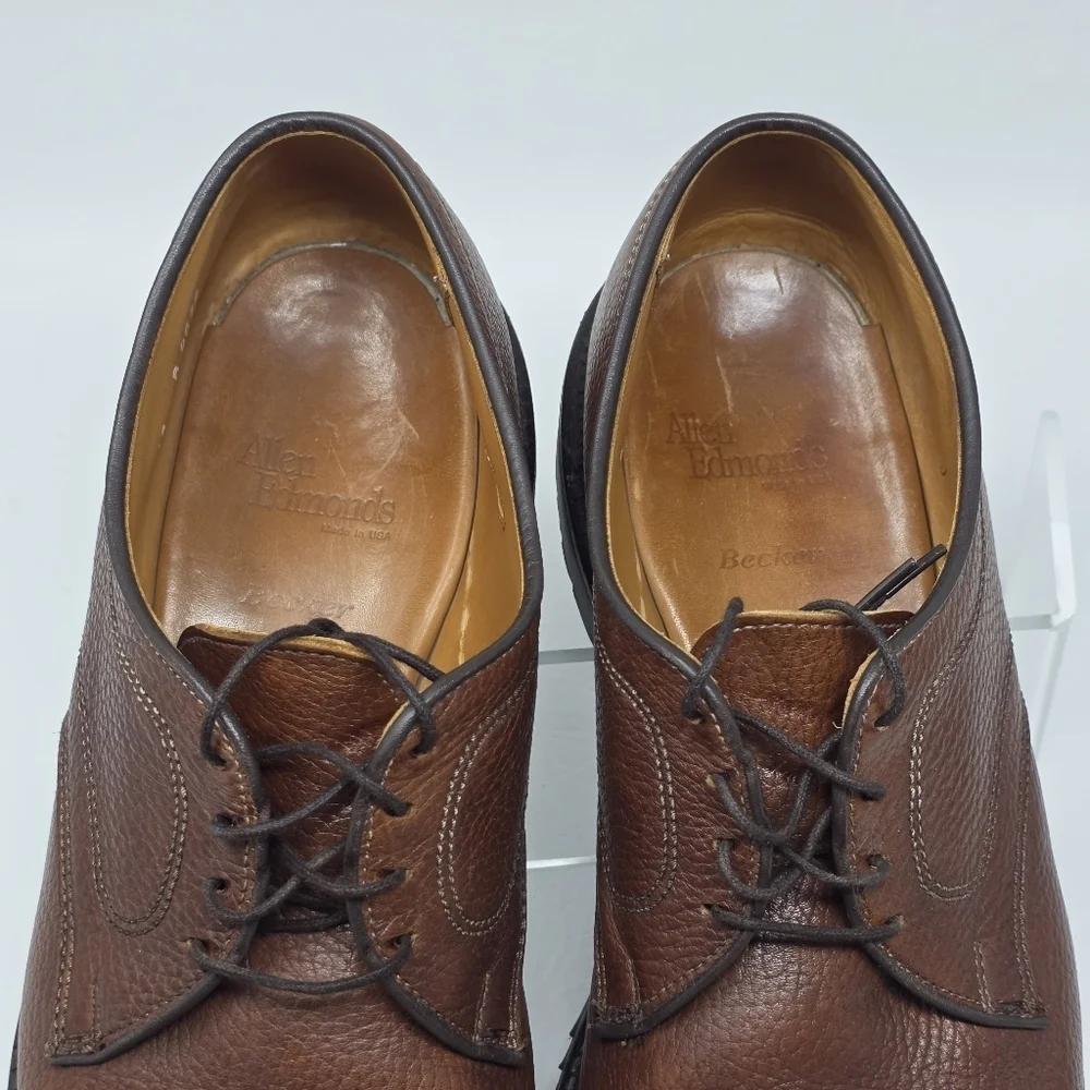 Allen Edmonds Becker Brown Leather Cap Toe Dress Oxfords Shoes Men's Size 12 B